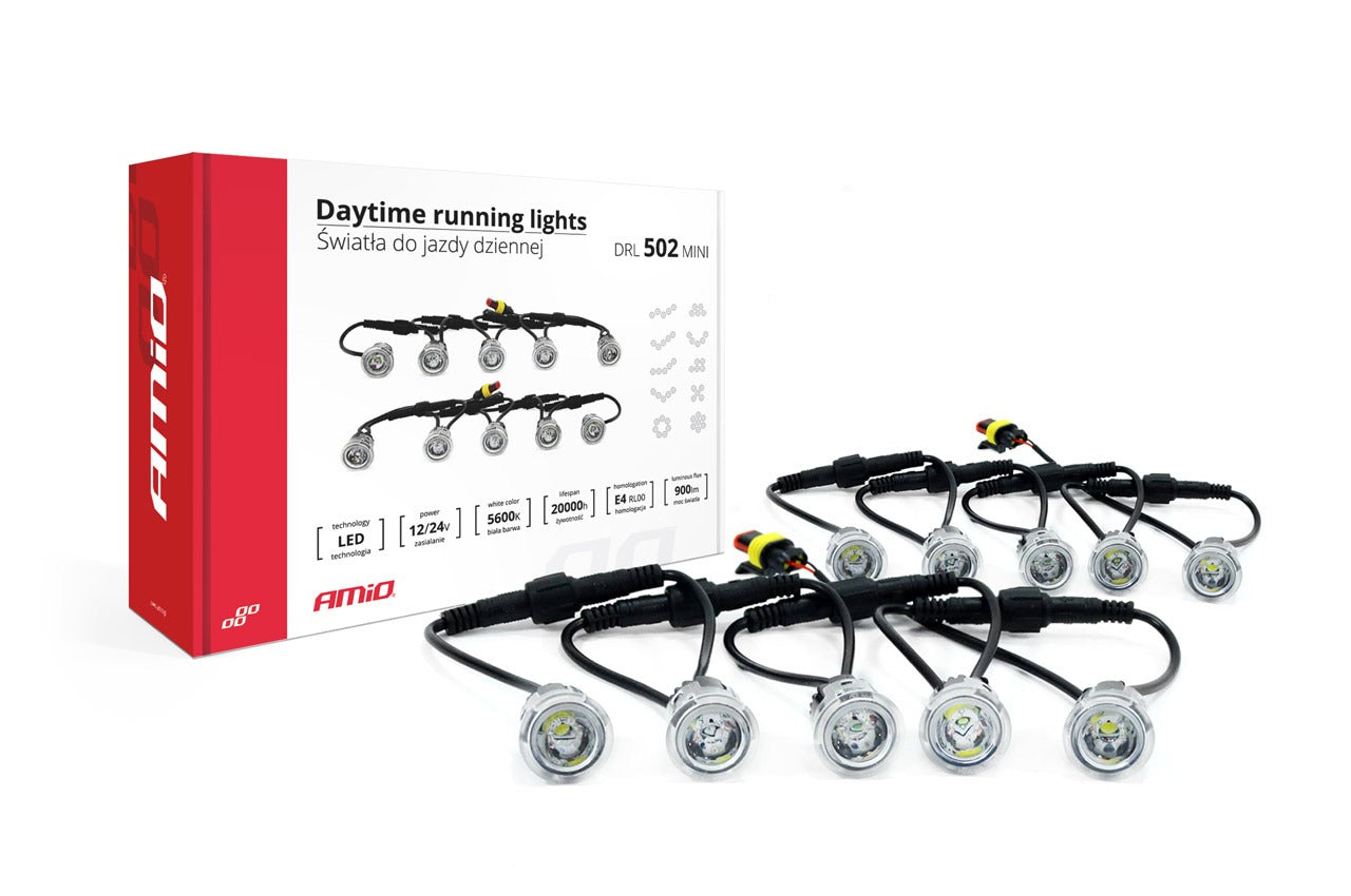 Dagrijverlichtingsset - 10 LEDs - 900 Lumen - Neutraal wit Dagrijverlichtingsset - 10 LEDs - 900 Lumen - Neutraal wit